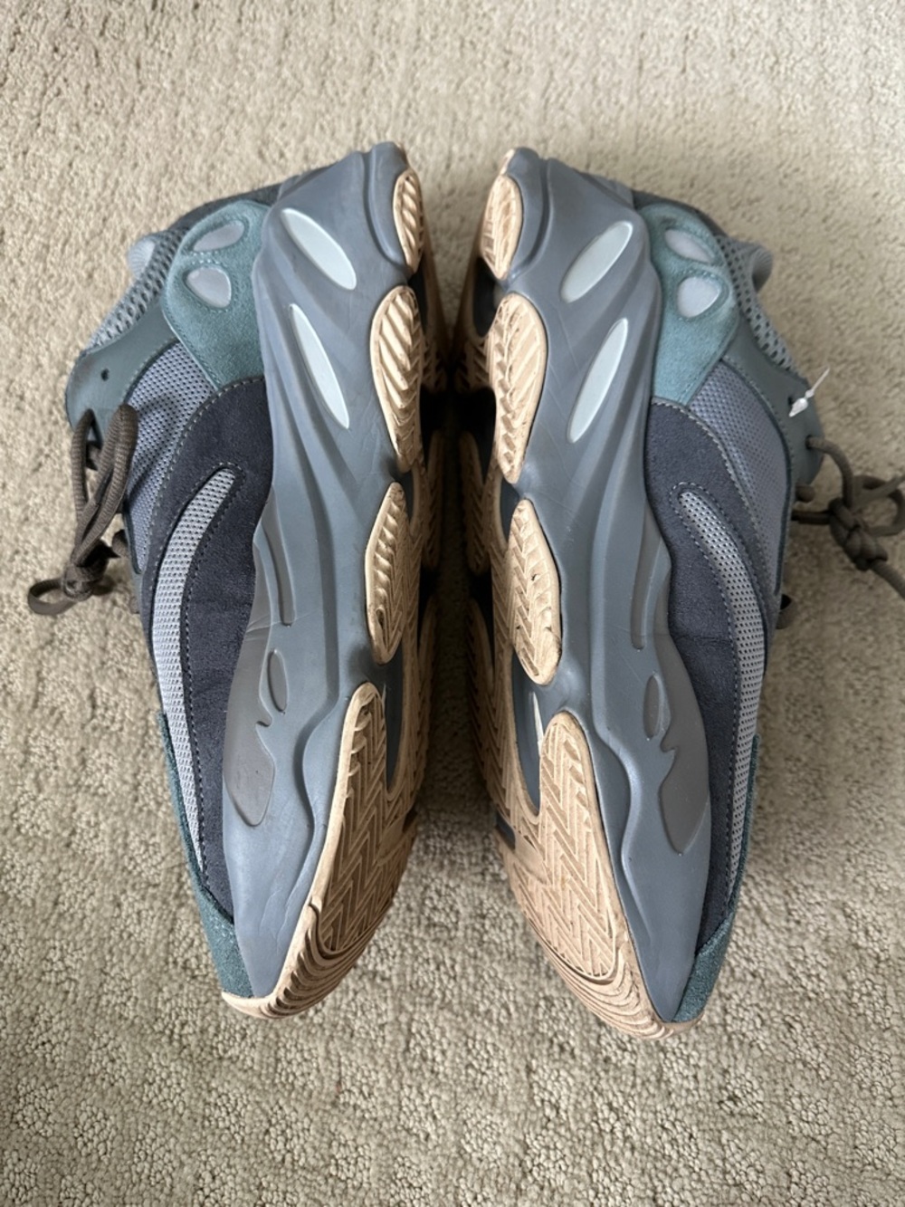 Yeezy Sneakers with mixed mesh and suede in Gray- Men’s, Gently used. - Picture 2 of 3